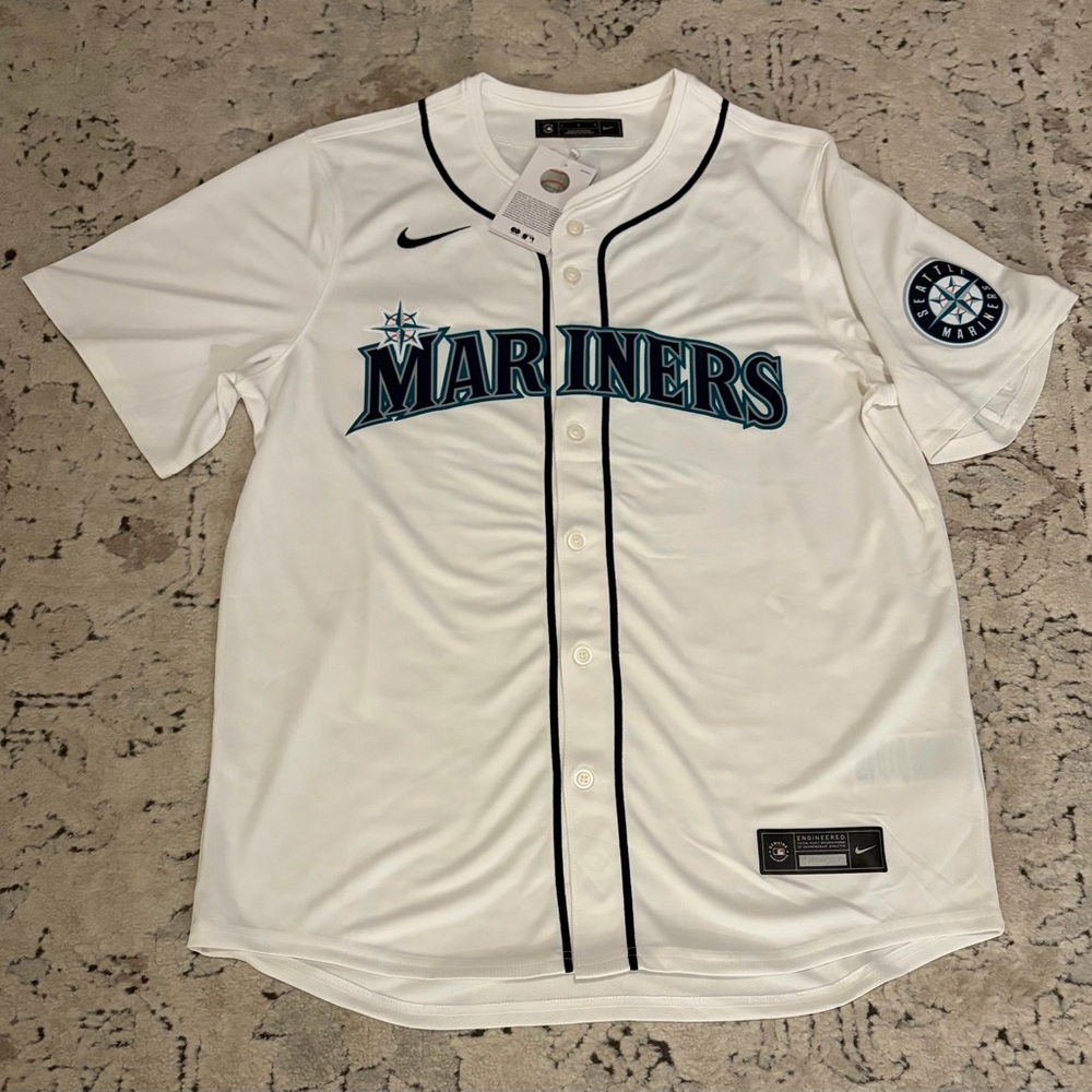 Nike Authentic Seattle Mariners Cal Raleigh #29 White MLB Jersey Men’s Sz: L - Picture 1 of 9